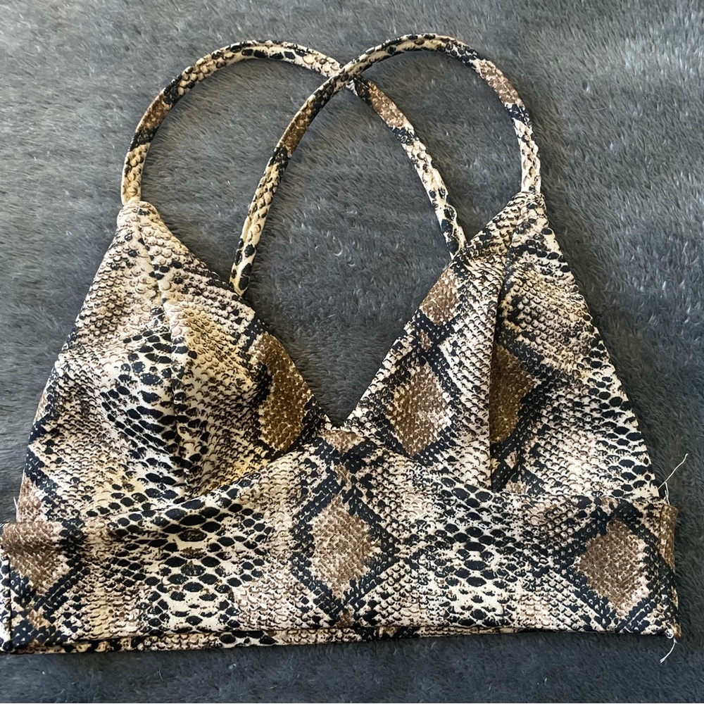 Snake Print Halter Top
